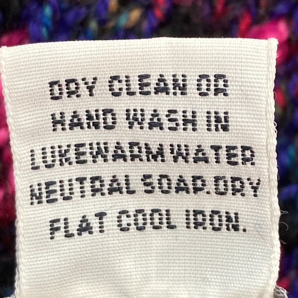 Emma Camusso Vintage Wool Chunky Knit Cardigan Pink Black Purple XL - Picture 13 of 14